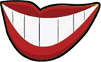 White teeth smile with lip stick